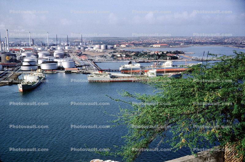 Cargo Ships, Oil Tanker Ships, Dock, Curacao, Willemstad