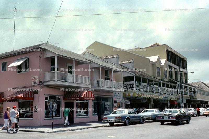 Shops, building, cars, Nassau
