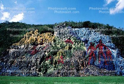 Rock painting, 120-meter-high mural, Vinales, Vi?ales, Cuba  