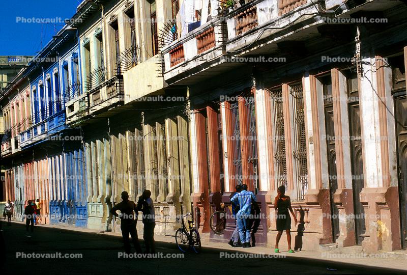 Colorful Buildings, Sidewalk, Old Havana building
