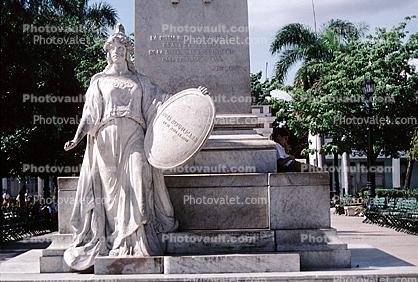 Woman Statue with a shield, Cienfuegos Cuba