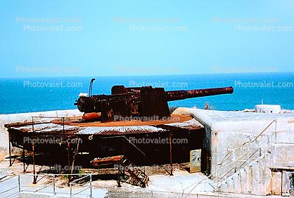 Gun Emplacement, Cannon, Defense, Fort Victoria, Saint George's, Grenada, Artillery, gun, 1950s