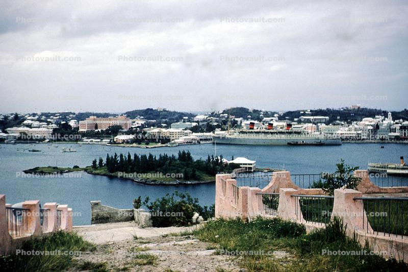 island, Navy Ship, harbor, buildings