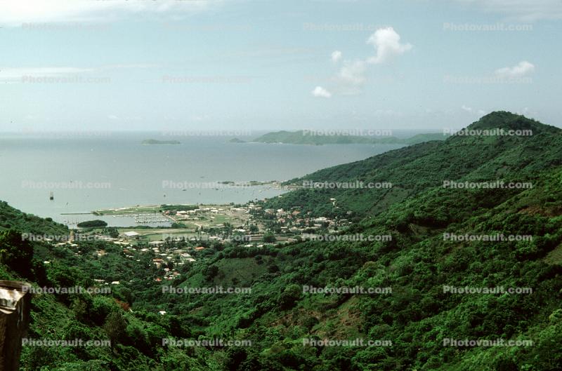 Harbor, Town, Coast, Coastline, hills, Tortola Island, British Virgin Islands