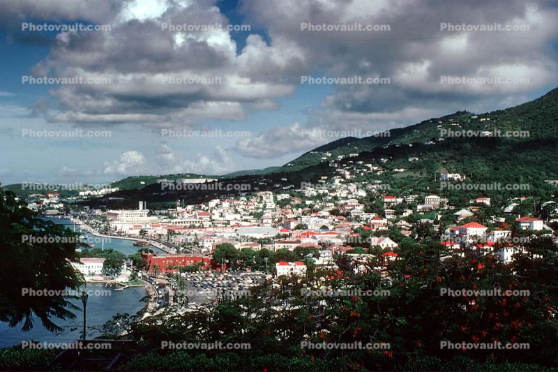 Town, Mountain, Trees, City, Harbor, Saint Thomas