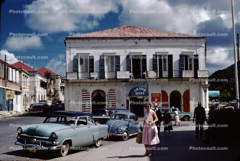 Grand Hotel, Street, Saint Thomas, 1950s