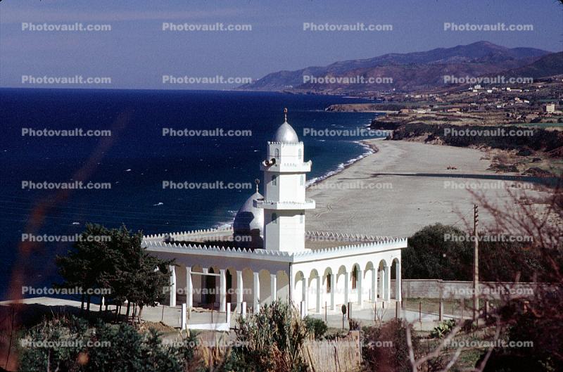 Mosque, Minaret, Seaside Village, Mediterranean Sea, Algeria, landmark