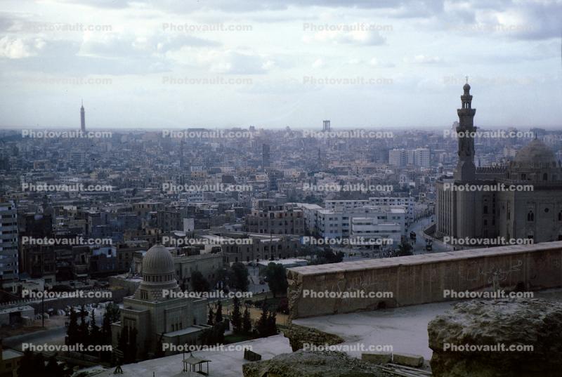Minaret, buildings, skyline, mosque, 1964, 1960s