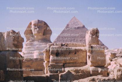 Sphinx, Pyramid, landmark, 1950s