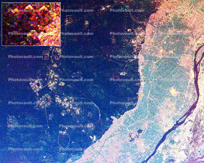 This radar image shows the area west of the Nile River near Cairo, Egypt