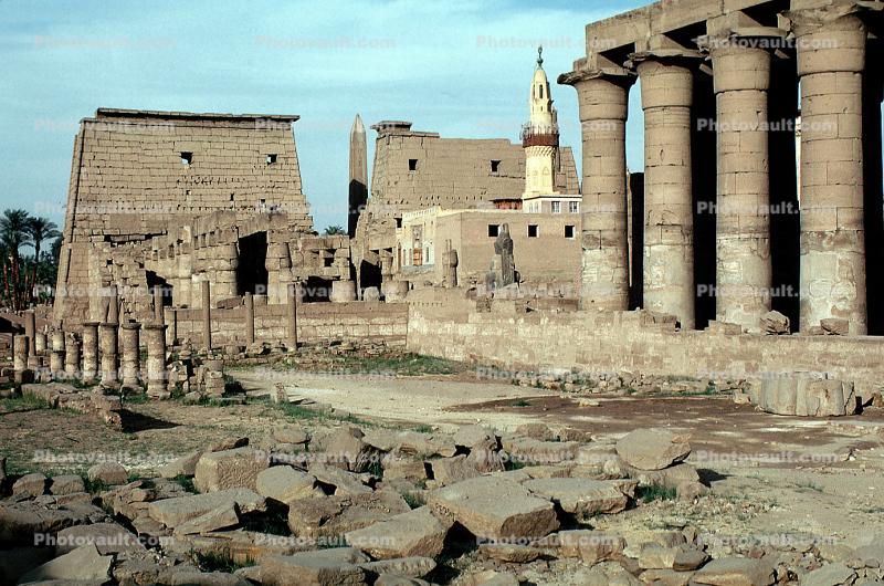 Home, Building, Door, Columns, Luxor