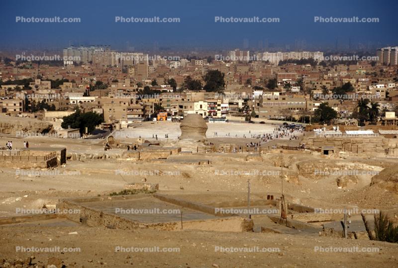Skyline, buildings, desert, Cairo