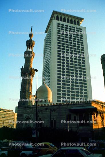 Mosque, Minaret, Highrise Building, Cairo