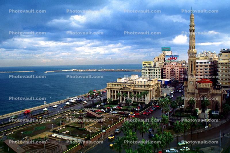 Buildings, Waterfront, Minaret, Housing, Alexandria