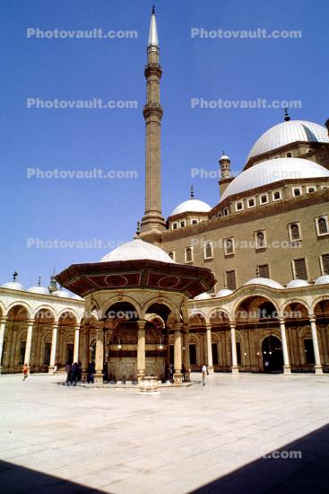Courtyard of the Muhammad Ali Mosque, Minaret, landmark