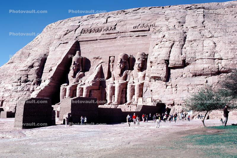 Ramesses II Temple at Abu Simbel, Nubia, southern Egypt, Egypt, sitting statues