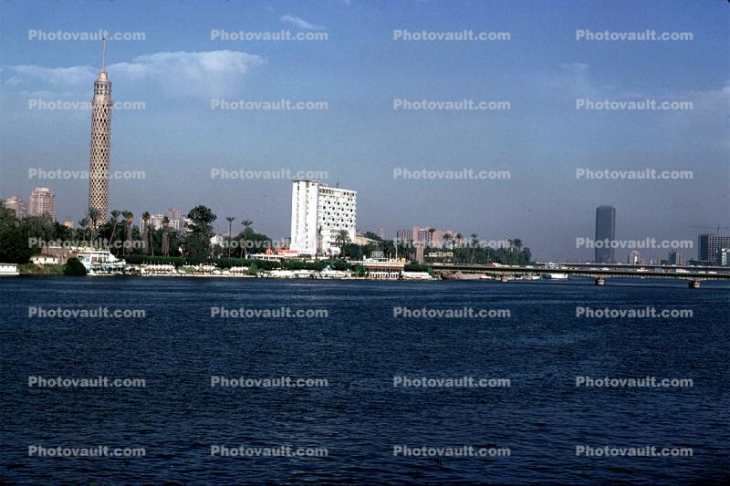 Nile River, Cairo Tower, Buildings, waterfront, Monument, skyline, Borg Al-Qahira, Free-standing Concrete Tower, landmark