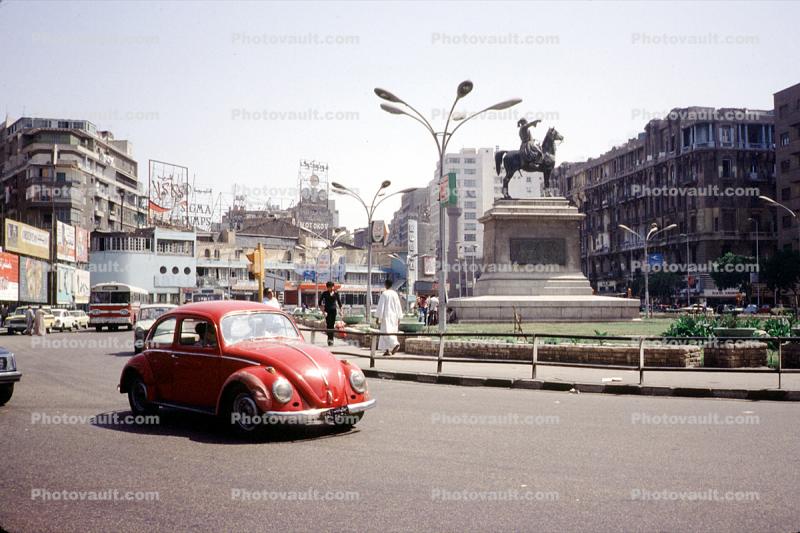 Monument, statue, Roundabout, Volkswagen Bug, Buildings, Downtown Cairo