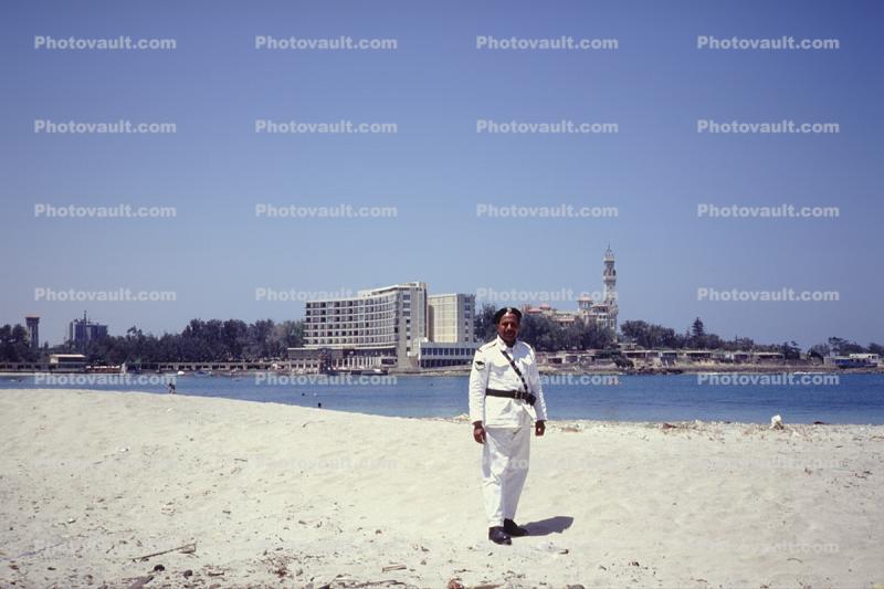 Hotel on King Farouks Palace grounds, Soldier, Sand, Alexandria