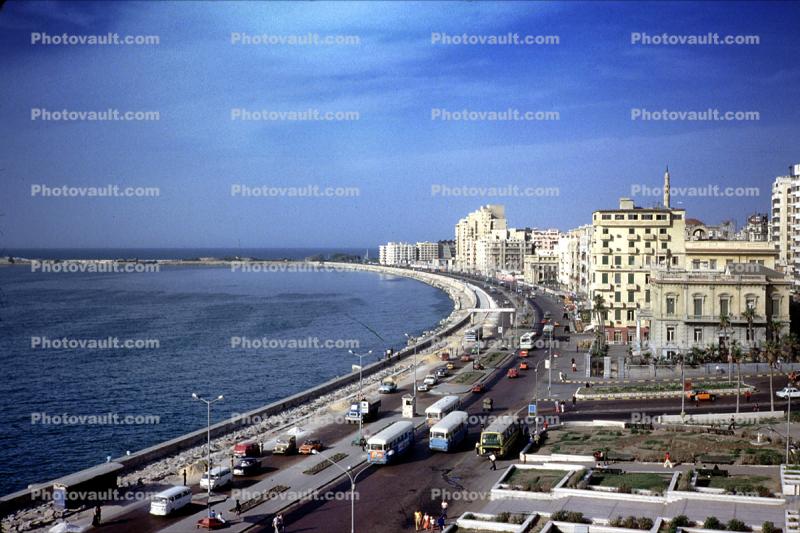 waterfront, beaches, skyline, street, shore, Alexandria