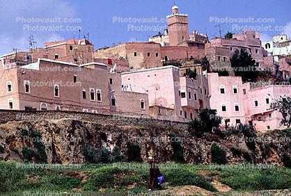 Hill, buildings, Minaret, Fez
