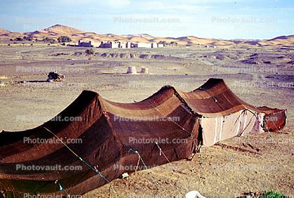 Tents, Desert, Parched Landscape, Merzouga
