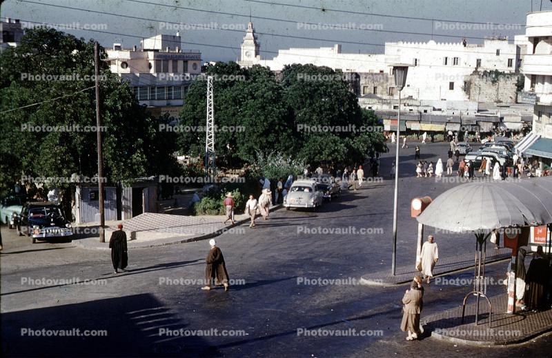 Bus Stop, Street scene, Tangier, 1950s