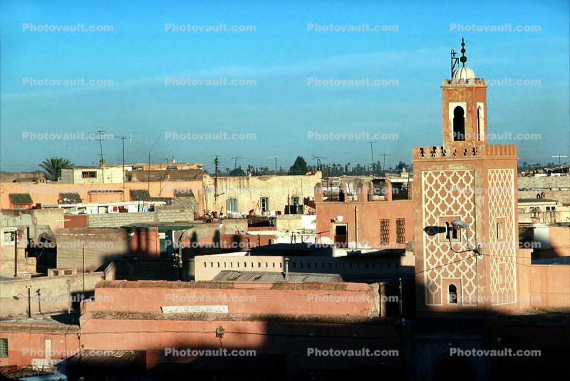 Minaret, Tower, buildings, cityscape, Marrakech