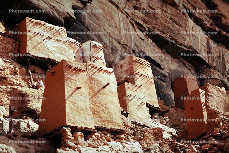 The Bandiagara Escarpment, Sandstone, Cliff Dwellings, Cliff-hanging Architecture, Dogon Country, Mopti Region, Sahil, Sahel, famous landmark