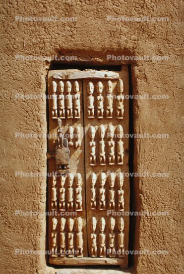 Ornate Door, Entrance, Doorway, Building, Dogon Country, Mopti Region, Sahil, Sahel
