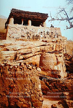 Sandstone, Building, far-relief, Dogon Country, Mopti Region, Sahil, Sahel