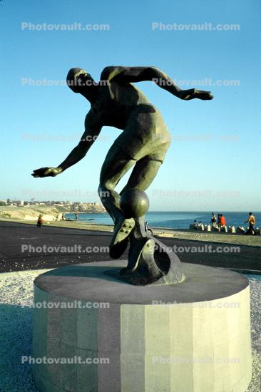 Soccer Player, statue, statuary, Sculpture, art, artform, Dakar