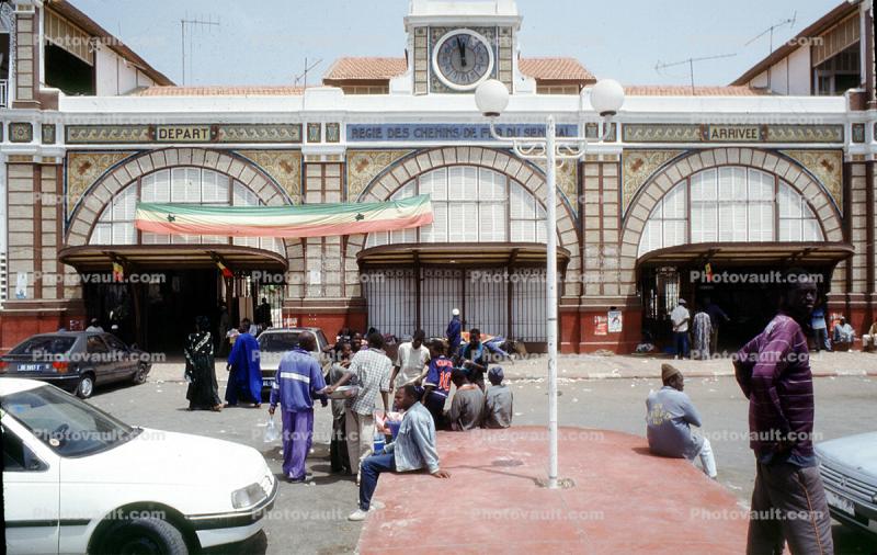 Train Station, Dakar, outdoor clock, outside, exterior, building