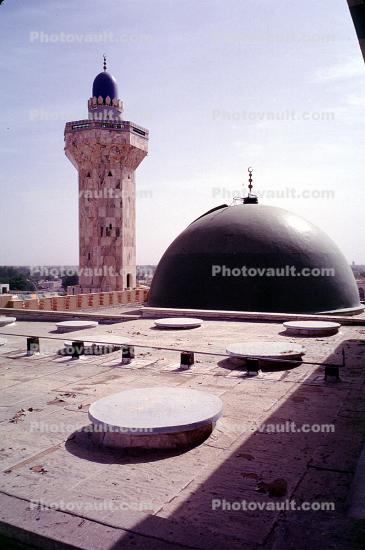 Minaret, Dome, skyline, Great Mosque of Touba