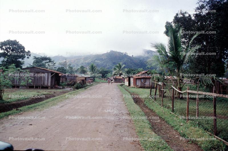 Road, Village, homes, houses, hills
