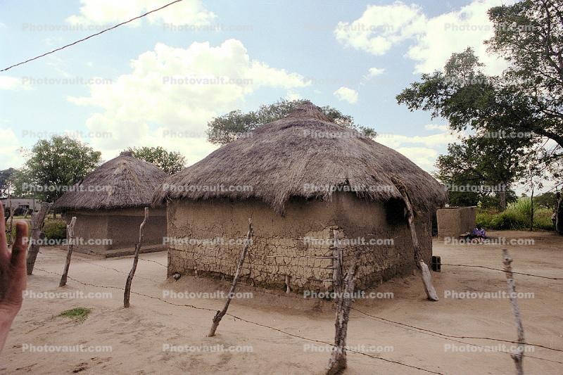Huts, Village, Thatched Roof House, Home, Grass Roofs, fence, building, Sod