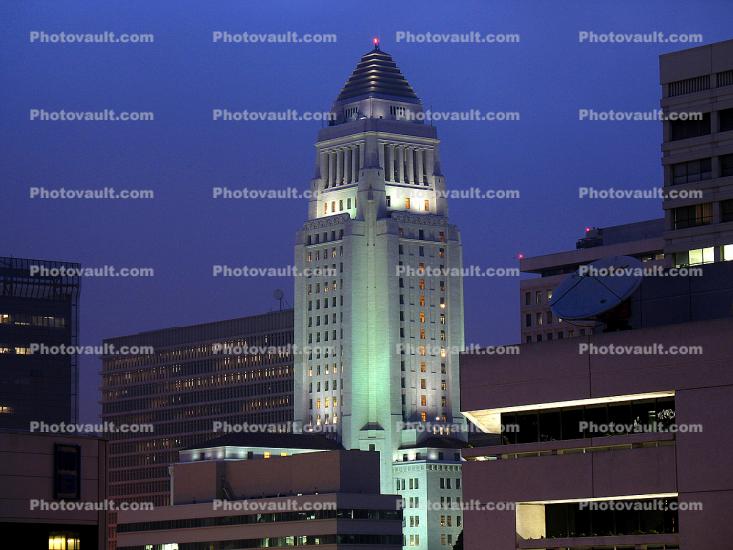Twilight, Dusk, Dawn, Los Angeles City Hall, Government offices, Mayor's Office
