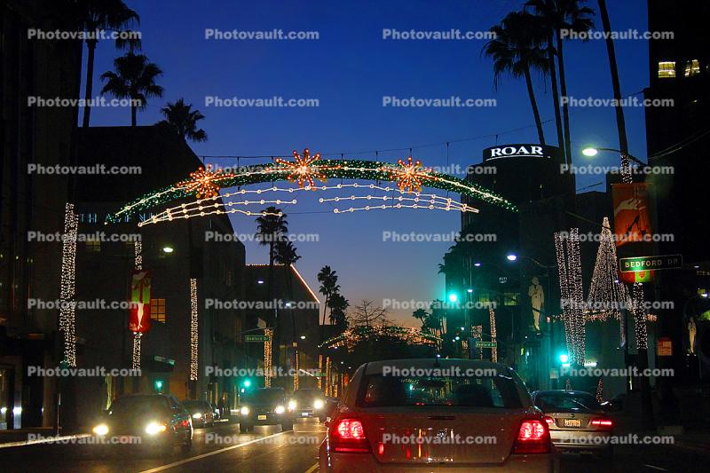 Arch, Rodeo Drive, Beverly Hills, night, nighttime, dusk