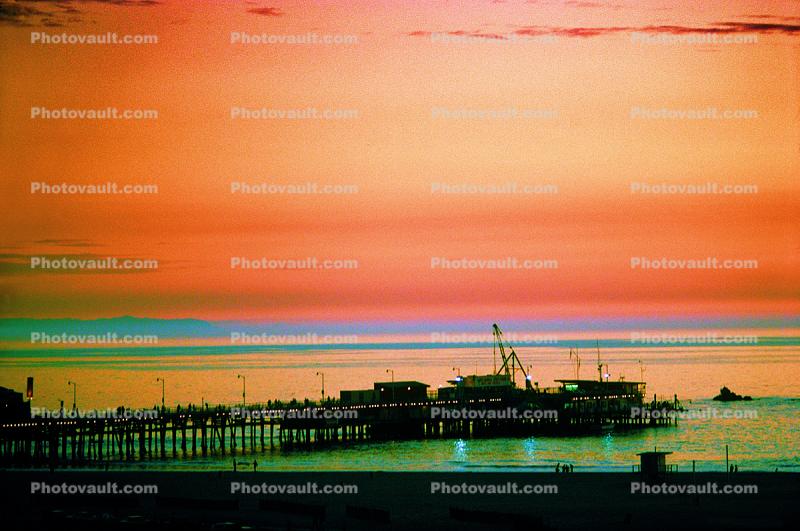 Santa Monica Pier, Twilight, Dusk, Dawn, 1970s