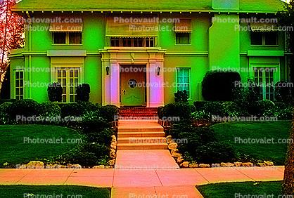 Psychedelic House, Home, Steps, Entryway, Door, Mansion, Frontyard, Sidewalk, psyscape
