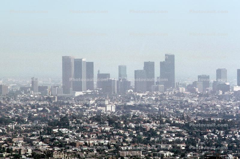 Downtown Los Angeles, smog, haze