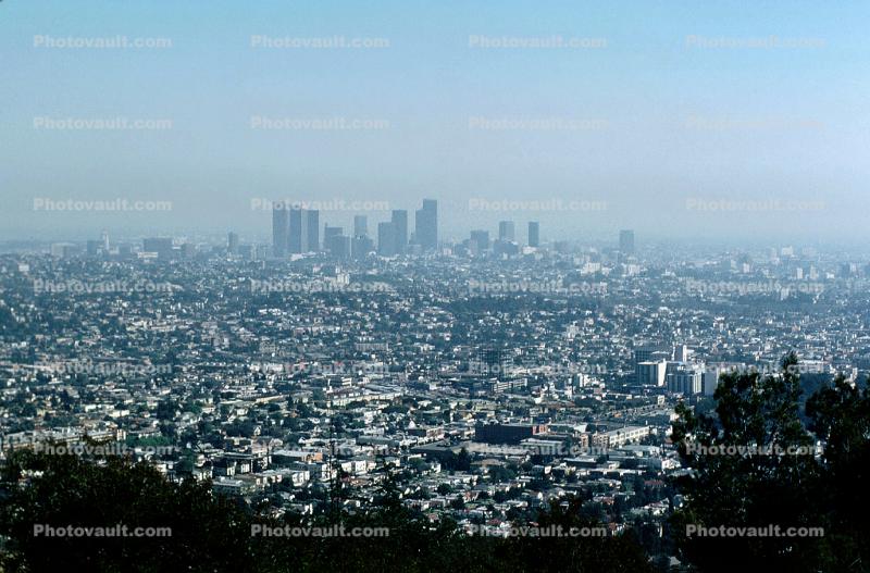 Downtown Smog, Buildings, Skyline, Cityscape, Homes, Exterior, March 1987