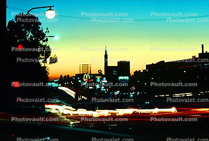 Los Angeles California Temple, Mormon, building, tower, Twilight, Dusk, Dawn, Santa Monica Boulevard, Westwood district
