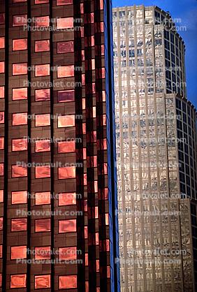 skyscraper, glass reflection