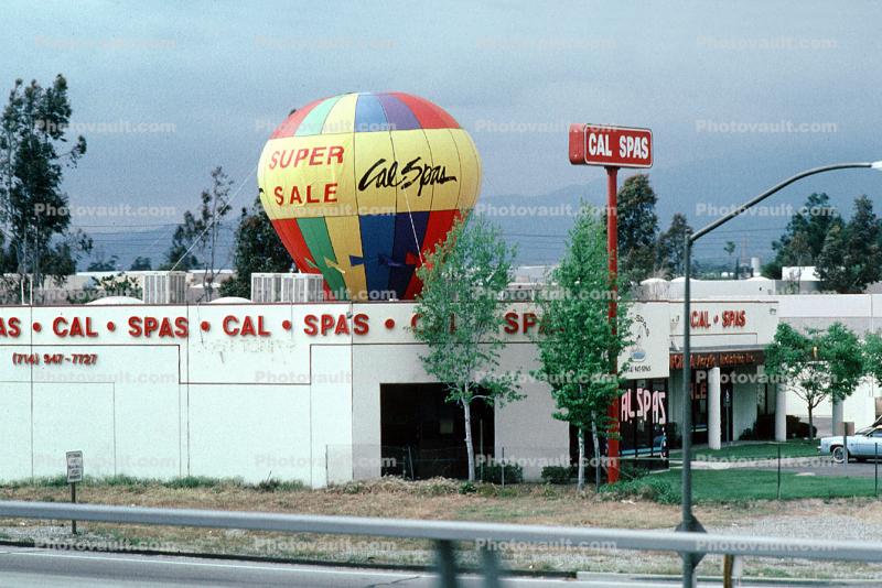 Cal Spas Building with a hot air balloon, Riverside, California