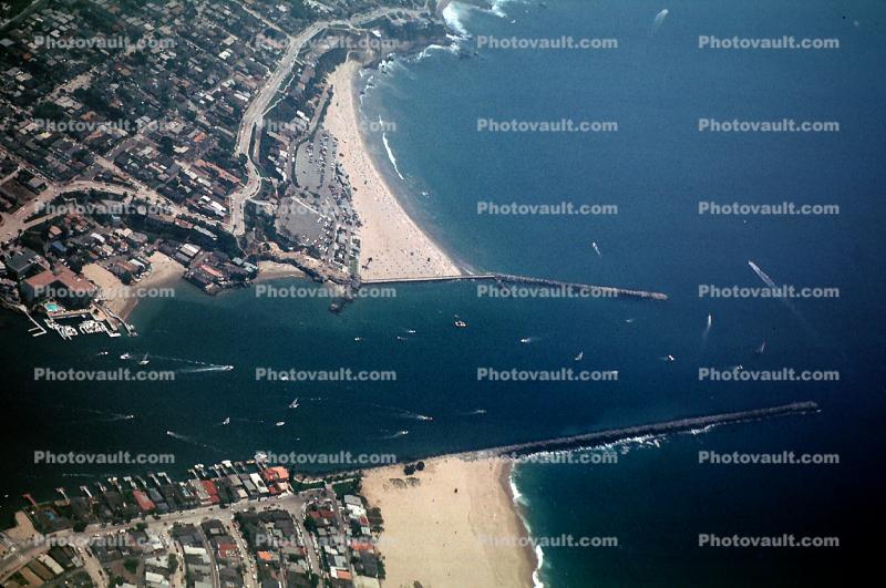 Balboa, The Wedge, Jetty, Corona del Mar, Beach, Pacific Ocean, boats, homes, houses