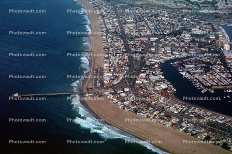 Newport Pier, Balboa, homes, houses, streets, Pacific Ocean
