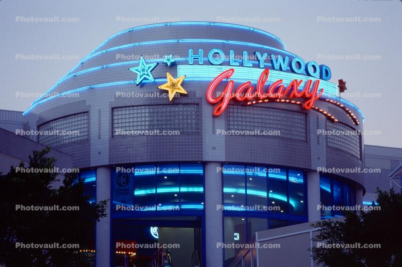 Twilight, Dusk, Dawn, neon sign, Hollywood Galaxy Theater, marquee
