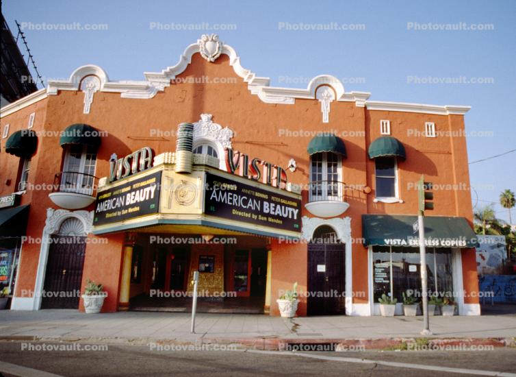 Vista Movie Theater Building, Olvera Street, marquee, landmark