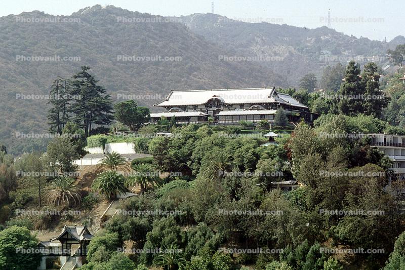 Yamashiro, Hollywood Hills, Japanese Building, pagoda, landmark, 1970s
